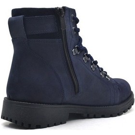 Resim Griffon Hakiki Deri Lacivert Fermuarlı Erkek Çocuk Bot Lacivert 