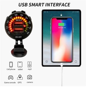 Resim Pano Tip Akü Göstergeli Usb Araç Şarj Söketi 2li Usb 3.0 