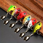 Resim 1 adet Dönen Metal VIB Titreşim Yem, Spinner Kaşık Balıkçılık Yemleri Jigs Alabalık Kış Balıkçılığı Sert Yemler Tackle Pesca 