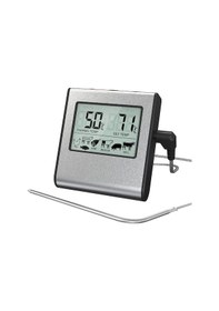 Resim Moveevo Et Termometresi, 7 Et Türü Seçeneği, Yüksek Sıcaklık Alarmı, Sıcaklık Ayarlama, Geri Sayım, Manyetik Tutma, Gri Pil Dahil Değil 