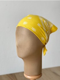 Resim Pamuklu Klasik Desen Unisex Bandana Renkli Bandana Etnik Desenli A Kalite Bandana Sarı 