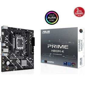 Resim Asus Prıme H810m-k Ddr5 Hdmı Pcıe 4.0 1851p Matx 