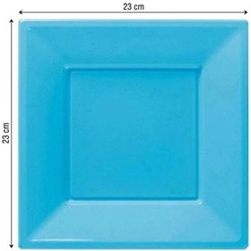 Resim Roll Up Party Dreams Plastik Kare Turkuaz Tabak 23 CM. 8'li 