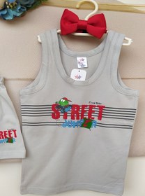 Resim İki Yıldız Erkek Bebek-çocuk Desenli Pamuklu Atlet Boxer Külot Takımı 