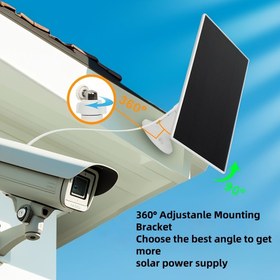 Resim 5W Güneş Enerjili Açık Kamera Monitörü, RV'ler için 3m Mirco USB/Android Type-C Bağlantı Kablosu ve Kurulum Askısı Vidaları, Dönebilen Taşınabilir Tasarım 