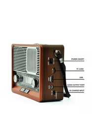 Resim TEKNOMAĞAZAM Nostalji Radyo Bluetooth, Usb/sd/aux/fm Radyo Saatli Ahşap Nostalji Fenerli Müzik Kutusu 