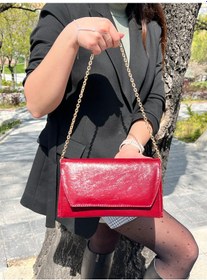 Resim Butikolea Edge Mini Zincir Askılı Portföy Kadın Çantası Kırmızı 
