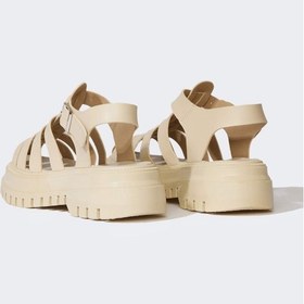 Resim DeFacto Kadın Yüksek Taban Suni Deri Sandalet C3725AX25SMBG26 Bej 