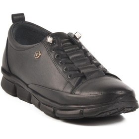 Resim Ayakmod 605 Z Siyah Ortopedik Tabanlıklı Hakiki Deri Kadın Günlük Ayakkabı Siyah 