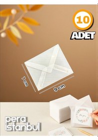 Resim 10 Adet 7x9 Aydınger Transparan Şeffaf Zarf Davetiye Lüks Tebrik Kartı Mektup Mühür Cüzdan 