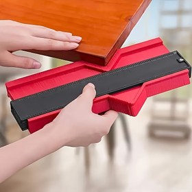 Resim 1 adet Ayarlanabilir Kontur Ölçer Kopyalayıcı - Hassas Düzensiz Şekil & Köşe Ölçüm Aracı, DIY Ahşap İşleri, Halı, Fayans Montajı için Dayanıklı ABS Plastik Cetvel, İnç/Cm Ölçeği ile 