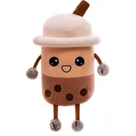 Resim Simulation Milk Tea Cup Cute Expression Pillow Plush Toys - Round eyes / 20cm 