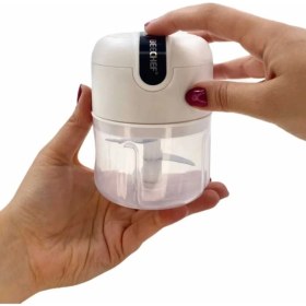 Resim Mini Taşınabilir USB Şarjlı Doğrayıcı, 3 Bıçaklı ve Ek Bıçaklı Blender Seti 