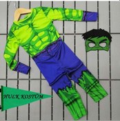 Resim Maskeli 3-4 Yaş Hulk Çocuk Kostümü Renkli 
