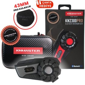 Resim Knmaster KN2300 PRO Motosiklet Kask Interkom Bluetooth Intercom Kulaklik Seti 