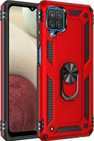 Resim Galaxy A12 Shockproof Yüzük Tutuculu Vega Kırmızı 