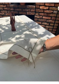 Resim Diletto Ponpon Dokulu Hasır İp Detaylı Bohem Runner Beyaz 