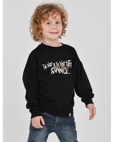 Resim Toontoy Kids Toontoy Erkek Çocuk Tnty Design Baskılı Sweatshirt Siyah 
