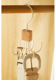 Resim Ocean Home Textile 6 Kancalı Mat Beyaz Renk Kauçuk Kaplamalı Metal Çok Amaçlı Askı 14 x 7 cm 