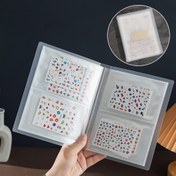 Resim Büyük Kapasiteli Tırnak Sanatı Sticker Düzenleyici - Şeffaf Mat Japon Tarzı Depolama Albümü, Çıkartmalar & DIY Tasarımlar için, Dikdörtgen Plastik Ev Dekor Aksesuarı 