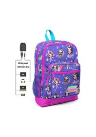Resim Coral High Kids Dört Gözlü Kız Çocuk İlkokul Çantası - Bisikletle Gezinti - Usb+aux Soketli 