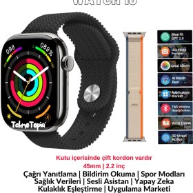Resim Watch 10 Series Hk 10 Pro Max Akıllı Saat Amoled Gsensor Yapay Zeka Destekli Kulaklık Eşleştirme Çağrı Yanıtlama Dil Çeviri Desteği Galeri Kitap Okuma Oyun Oynama Tüm Telefon Modelleriyle Uyumlu 