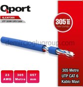 Resim Qport 305 Metre Utp 23Awg 0 57Mm Mavi Network Ağ Kablosu 