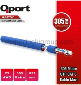 Resim Qport 305 Metre Utp 23Awg 0 57Mm Mavi Network Ağ Kablosu 