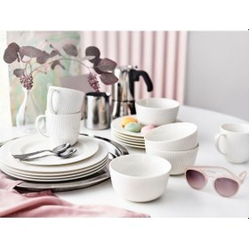 Resim 6 Parça Servis Tabağı Meridyendukkan 28 Cm Beyaz Renk Modern Klasik Tabak Yemek-sunum Feldispat Porselen 