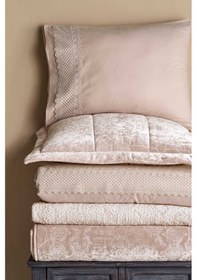 Resim Elart Çeyiz Paketi 10 Parça Yatak Örtüsü+nevresim Takımı+battaniye Nüans Ekru 