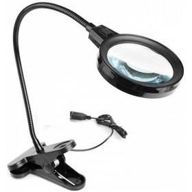 Resim 12 Led Clipsli Işıklı Büyüteç Işıklı Masa Lambası Çalışma Lambası Çok Renkli 