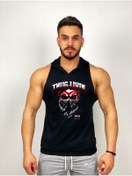 Resim Black İstanbul Mask Baskılı Kapüşonlu Fitness Atleti 