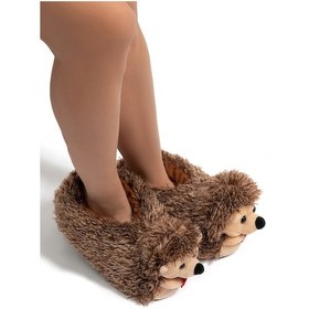 Resim Kiri Kadın Hayvanlı Panduf Kahverengi 36/41 Kahverengi 