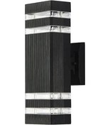 Resim Springsun Siyah Modern Dış Cephe Led Duvar Lambası, İki Yönlü Işık, Su Geçirmez, Bahçe/portakal, E27 10w Ampul Dahil, 1 Adet 