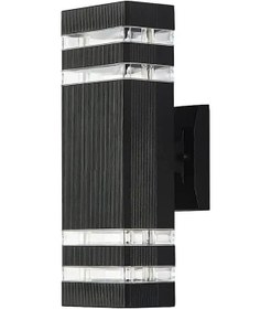 Resim Springsun Siyah Modern Dış Cephe Led Duvar Lambası, İki Yönlü Işık, Su Geçirmez, Bahçe/portakal, E27 10w Ampul Dahil, 1 Adet 