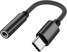 Resim PADCR USB C kulaklık adaptörü, USB-C - 3,5 mm jak kulaklık ses adaptörü, evrensel siyah 