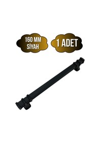 Resim Kare Çizgili Siyah Metal Dolap Kulpu Mobilya Ve Mutfak Dolap Kulpu Siyah 160mm 1 Adet Siyah 