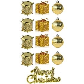 Resim Yılbaşı Ağacı Süsü Dekoratif 4cm Karma Set 12 Li̇ 