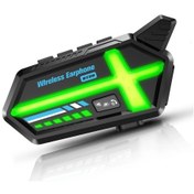 Resim Bt26 Motosiklet Kask Kulaklık Bluetooth Rgb Işıklı 2 Eşleşme Özellikli 1000 Mah Intercom 