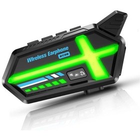 Resim Bt26 Motosiklet Kask Kulaklık Bluetooth Rgb Işıklı 2 Eşleşme Özellikli 1000 Mah Intercom 