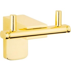 Resim Tema Premium Ikili Askı Banyo Askılığı Bornozluk Paslanmaz Altın 