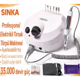 Resim SİNKA Elektrikli Profesyonel Freze Tırnak Törpü Manikür Pedikür Makinesi Nail 85W 35000 RPM 