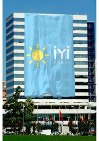 Resim İyi Parti Bayrağı 400x600 Cm 1. Kalite Raşel Kumaş Bina Tipi-347 1 