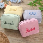 Resim 1 adet kişiselleştirilmiş nakışlı harf/ismi/pinyin balon makyaj çantası, küçük çanta, sevimli fermuarlı çanta, çift, arkadaş, kızım, anne, en iyi arkadaşıma hediye, ped saklama, çok fonksiyonlu, hafif, pratik, kullanışlı, renkli, kawaii, Y2K, günlük/tatil, işe gidiş geliş, tuvalet çantası, kız arkadaş, erkek arkadaş, aile, arkadaşlar 