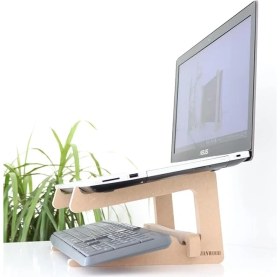 Resim Leaf Shop Ahşap Laptop Standı - 13" - 14" Boyutlarındaki Laptoplar ile Uyumlu - Laptop Yükseltici 