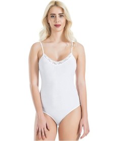 Resim Dantelli Çıtçıtlı Kadın Body 311 Pudra 