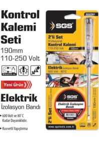 Resim Sgs Kontrol Kalemi + Elektrik Bandı 2'li Set 