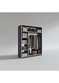 Resim Kenzlife giysi dolabı necmettin 150*120*40 gri gardırop 
