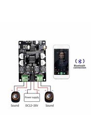 Resim Motorobit VHM-307 2x25W Bluetooth Amfi Devresi TDA7492P 