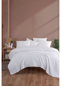 Resim Ecocel Pike Örtü Battal Megaking 230x260cm Karde Beyaz Beyaz 